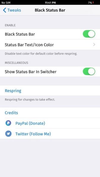 Rejuvenece la barra de estado del iPhone con la barra de estado negra y los ajustes de Croutons