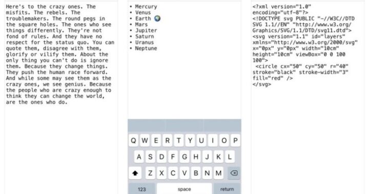 Textor es un editor de texto plano gratuito para iOS