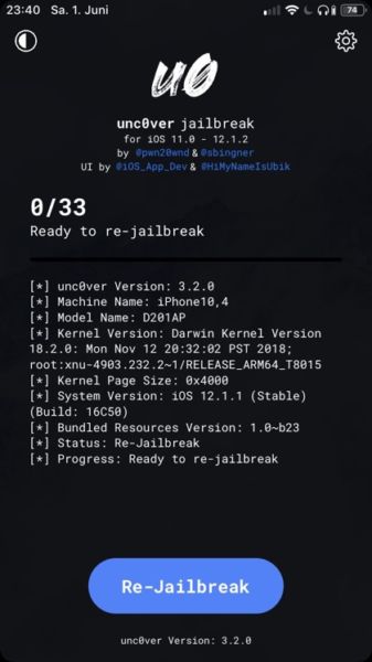 unc0ver v3.2.0 liberado con Dark Mode y mejoras