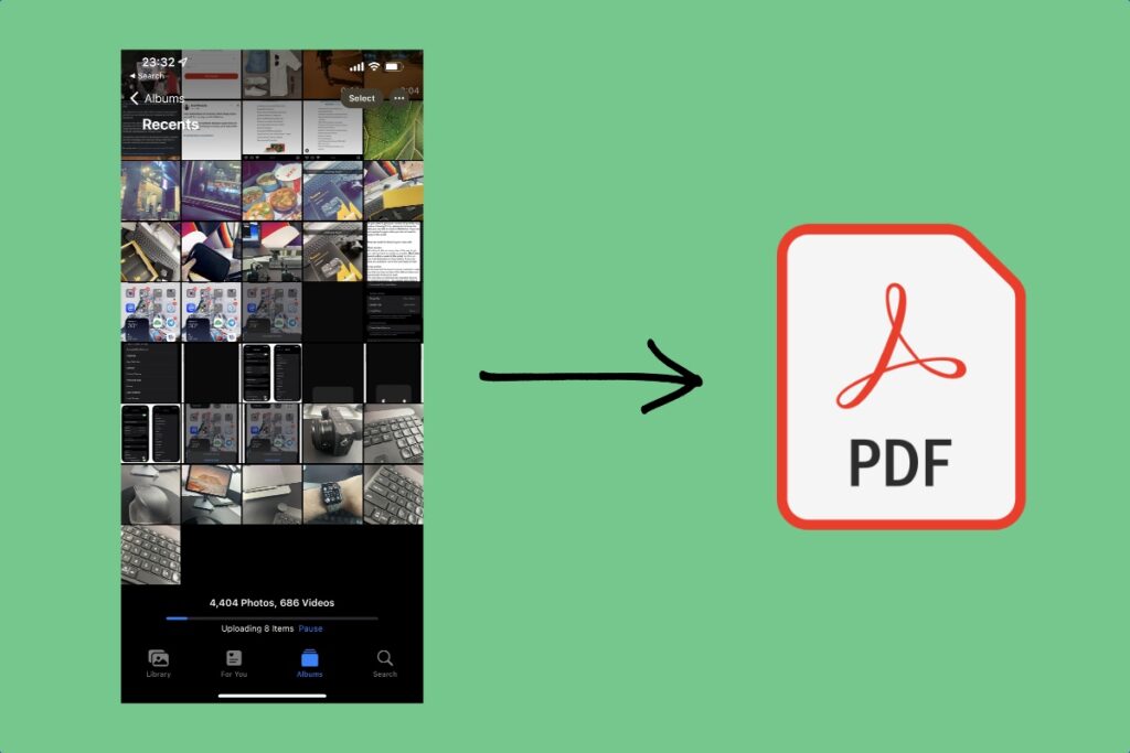 Convierta una foto de iPhone a PDF usando archivos, libros y la función de impresión
