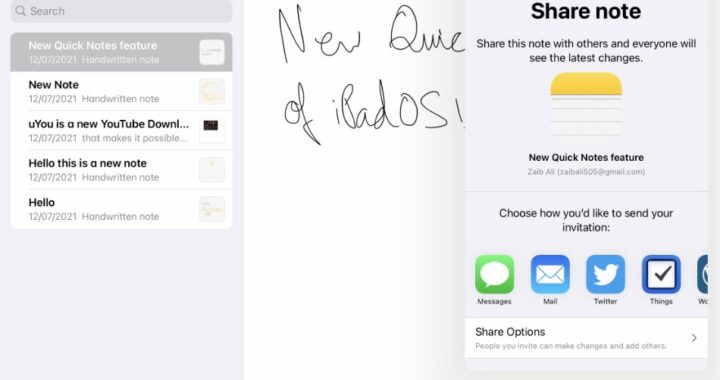 Cómo compartir notas rápidas del iPad con otros