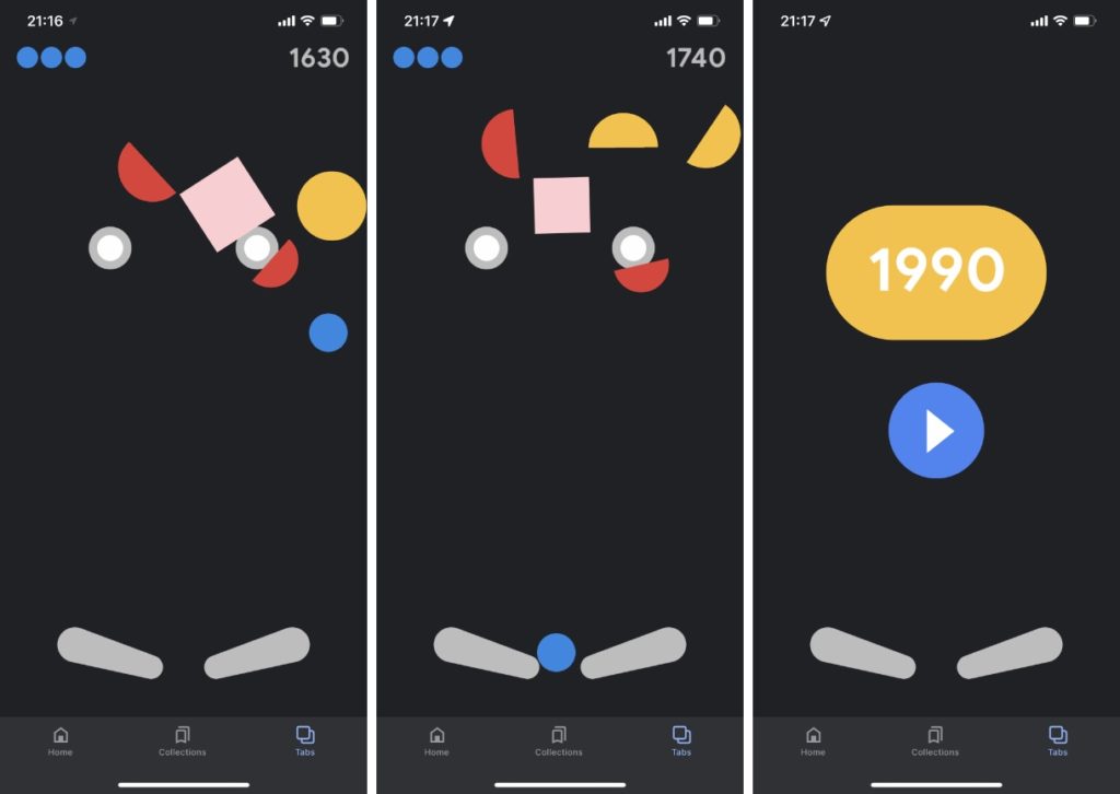 Cómo jugar al juego de pinball oculto de la aplicación de Google para iOS