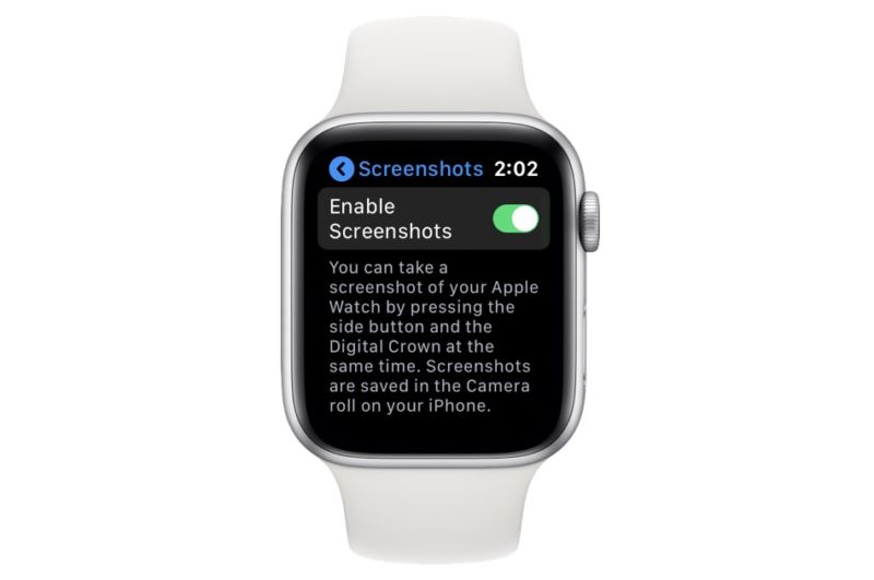Apple Watch disable screenshots