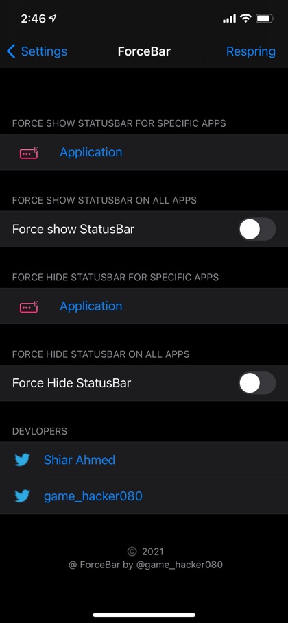 ForceBar Tweak te permite forzar la visualización de la barra de estado en aplicaciones que la ocultan