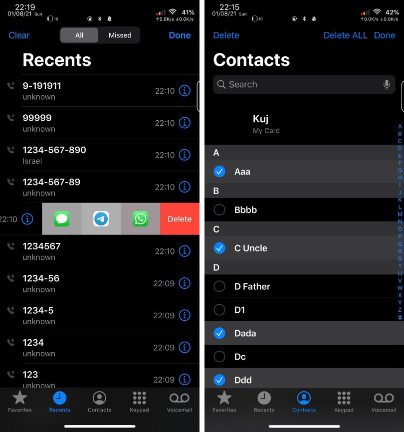 Contactos Extended Tweak agrega más opciones de llamadas y funciones a la aplicación del teléfono