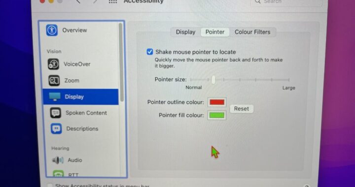 Cómo cambiar el color y el tamaño del puntero en macOS