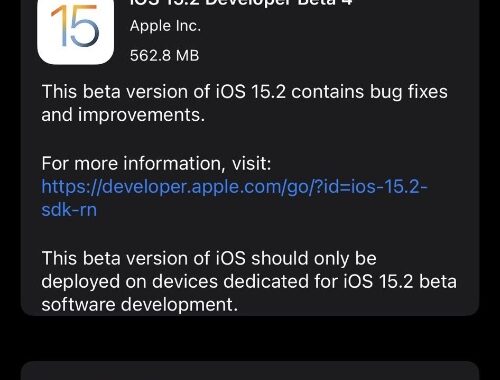 Apple lanza iOS 15.2 Developer Beta 4 lanzado