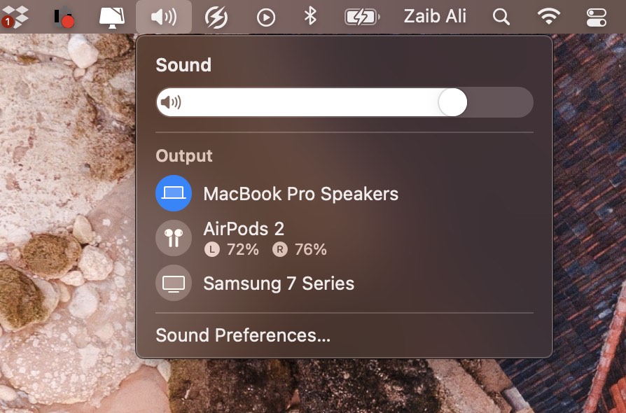 Cómo agregar volumen en la barra de menú de Mac