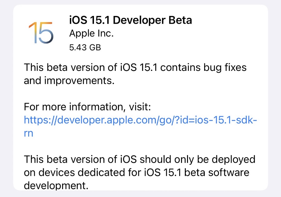 iOS 15.1 y iPadOS 15.1 Beta lanzados, esto es lo nuevo