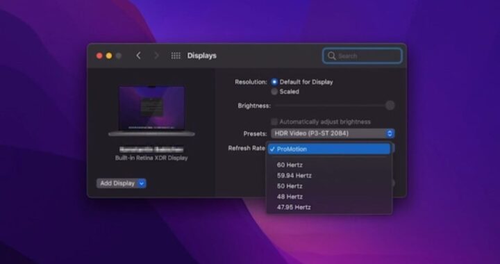 Cómo deshabilitar ProMotion en MacBook Pro y cambiar la frecuencia de actualización