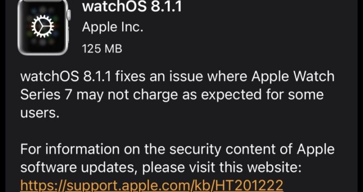 watchOS 8.1.1 lanzado, soluciona el problema de carga en Watch Series 7