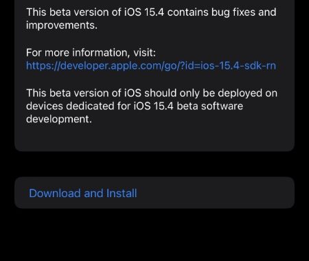 iOS 15.4 y iPadOS 15.4 Beta 5 lanzados para desarrolladores