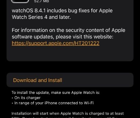 La nueva actualización de watchOS 8.4.1 para Apple Watch Series 4 y posteriores ya está disponible