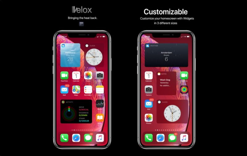 Velox Reloaded Tweak lleva widgets a la pantalla de inicio del iPhone