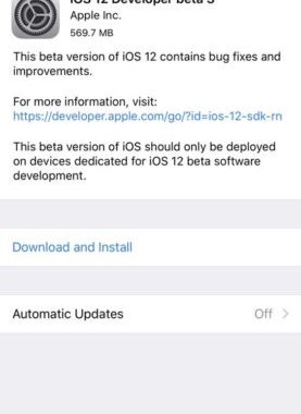 Ya está disponible la versión beta 3 de iOS 12 Developer