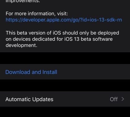 Ya están disponibles iOS 13 e iPadOS 13 Developer Beta 4